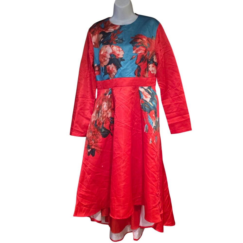 NWT Stylewe Red & Green Floral Dress sz M